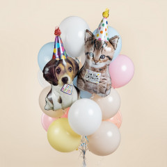 Воздушный шар фольгированный  Фигура 30"/76 см  Котик в колпачке