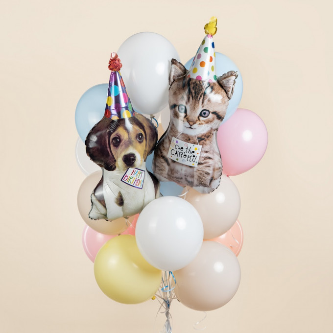 Воздушный шар фольгированный  Фигура 30"/76 см  Котик в колпачке