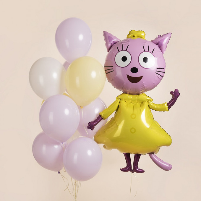 Воздушный шар фольгированный Фигура 54"/137 см Три Кота Лапочка