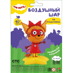 Воздушный шар фольгированный Фигура на подставке 40"/102 см Три Кота Карамелька