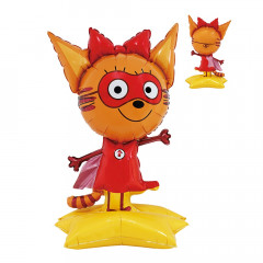 Воздушный шар фольгированный Фигура на подставке 40"/102 см Три Кота Карамелька