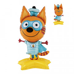 Воздушный шар фольгированный Фигура на подставке 48"/122 см Три Кота Коржик