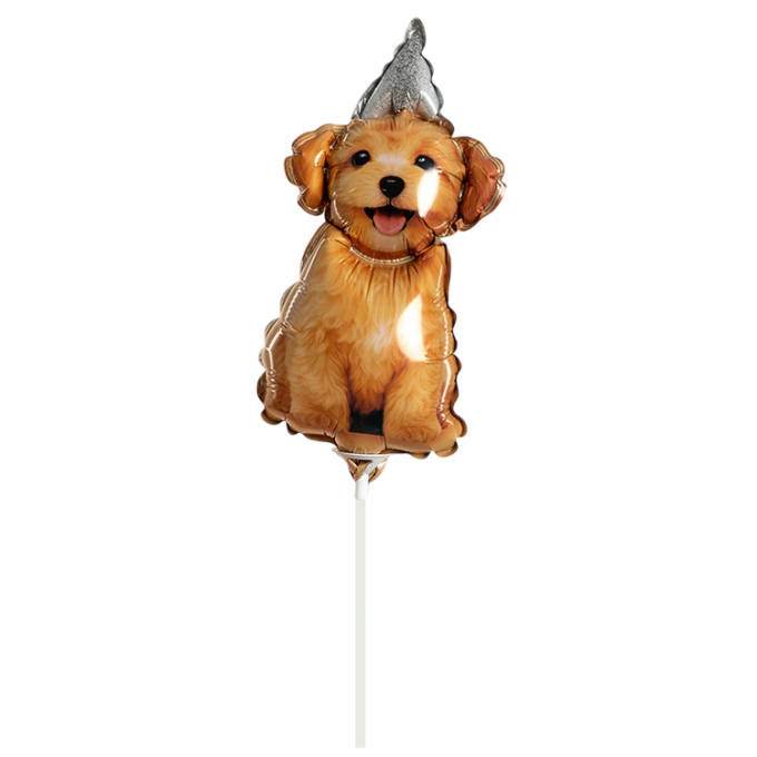 Воздушный шар фольгированный Мини-фигура 17"/43 см Песик в колпачке