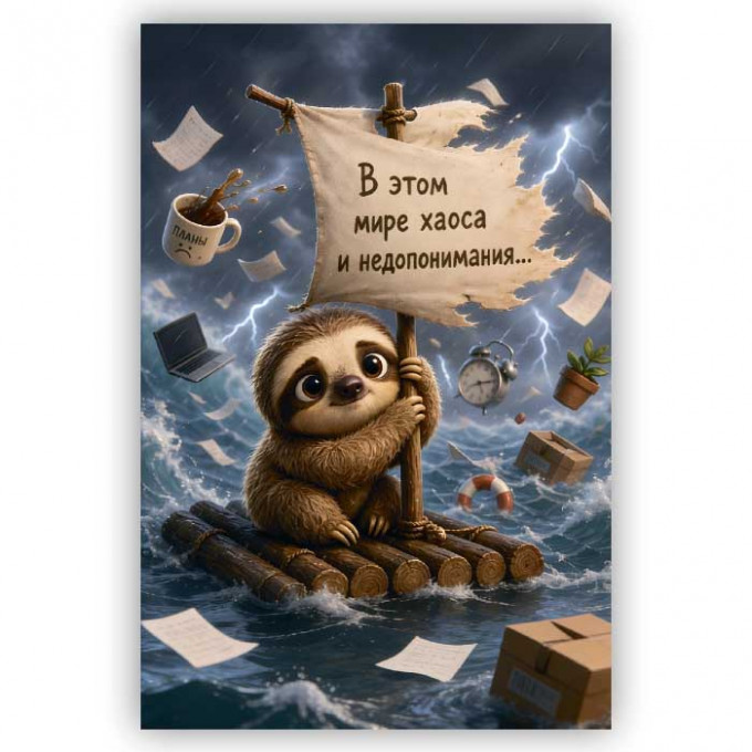 Открытка с конвертом В этом мире...