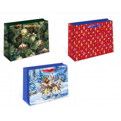 Набор пакетов подарочнных Люкс 50*40*25 см Новый год 3в*2 шт