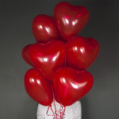 Воздушный шар латексный без рисунка Сердце 10"/25 Пастель Красный