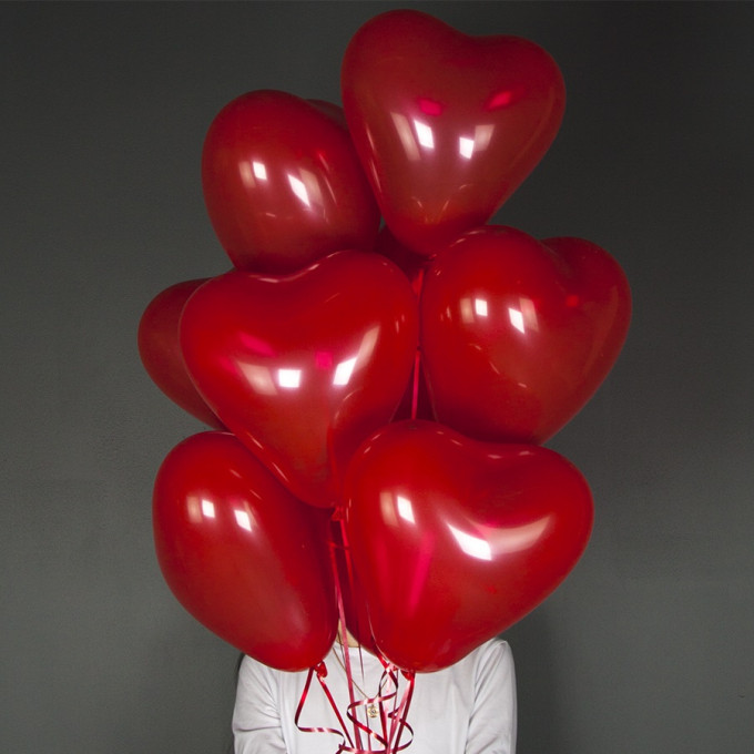 Воздушный шар латексный без рисунка Сердце 10"/25 Пастель Красный