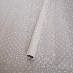 Пленка матовая 60см*10ярд Горошки БЕЛЫЙ