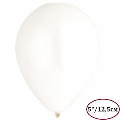 Воздушный шар латексный без рисунка 5"/01 Пастель Белый/White