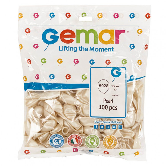 Воздушный шар латексный без рисунка 5"/28 Металлик Pearl