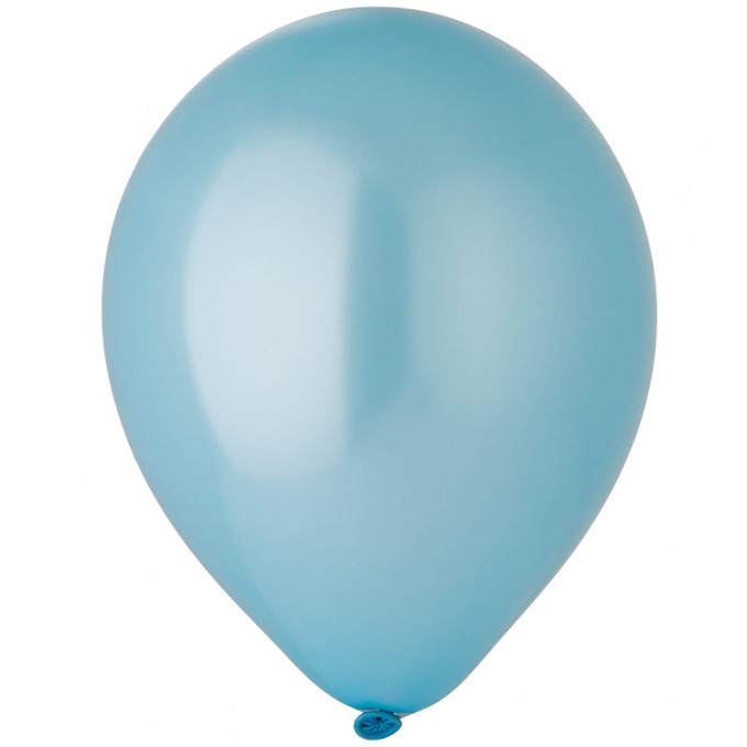 Воздушный шар латексный без рисунка 5"/35 Металлик голубой/ Light Blue