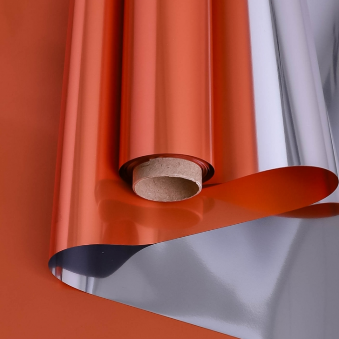 Пленка двухсторонняя 58см*10м Металлик 35 мкм ОРАНЖЕВЫЙ