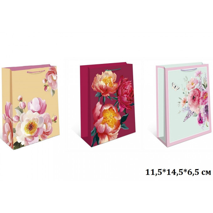 Пакет подарочный 11,5*14,5*6,5 см Микс (3в*2)