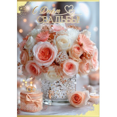 Открытка "С Днём Свадьбы!"