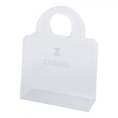 Сумка-переноска для цветов "Chanel" 18,5*8*17см ручка 7,5см, 800мкр ПРОЗРАЧНАЯ