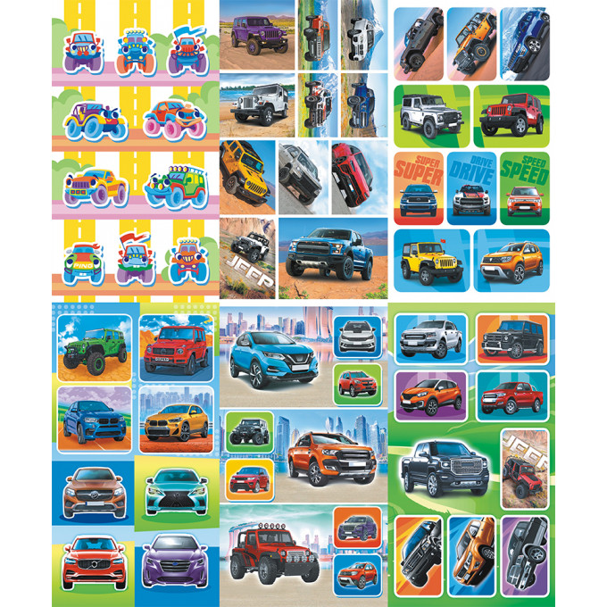 Альбом наклеек А6 Джипы крутые