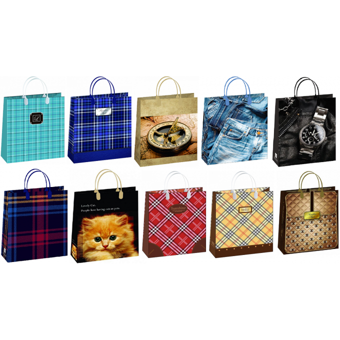 Сумка пластиковая мягкая 23*26 см Мужской Микс (10в*1)