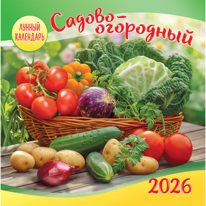 Календарь перекидной на скрепке на 2026 год Садово-огородный лунный календарь