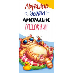 Конверт для денег "Кот на отдыхе"