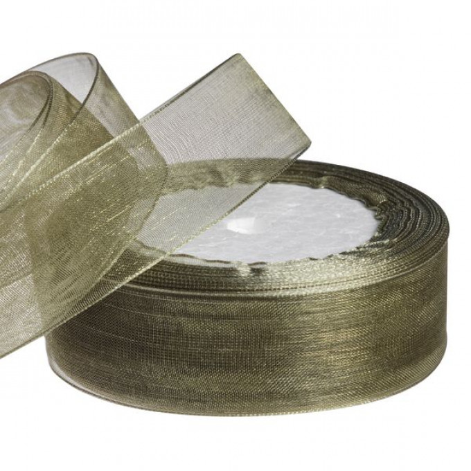 Лента органза 25мм*25ярд ХАКИ