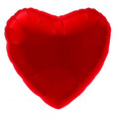Воздушный шар фольгированный без рисунка 19'' Сердце Красный