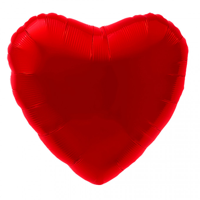Воздушный шар фольгированный без рисунка 19'' Сердце Красный