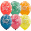 Воздушный шар латексный с рисунком 14" кристалл шелкография Новый год фейерверк ассорти 25 шт