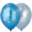 Воздушный шар латексный с рисунком 14" металлик шелкография Снежинки