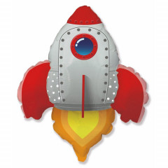 Воздушный шар фольгированный 30" Фигура Ракета красная 76*60cм