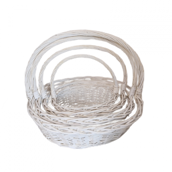 Корзина Ива Овал 45*35*15, 38*30*13, 33*25*12, 28*20*10 Белый из 4 шт