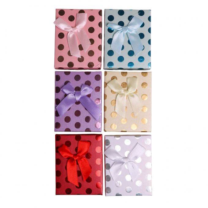 Коробка ювелирная 7*9*2,8 см ГОРОШЕК микс