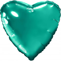 Воздушный шар фольгированный без рисунка 30" Сердце Бискайский Зеленый