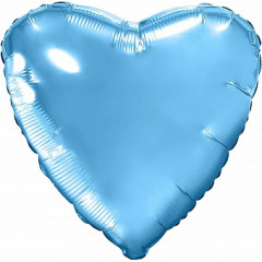 Воздушный шар фольгированный без рисунка 30" Сердце Холодный Голубой
