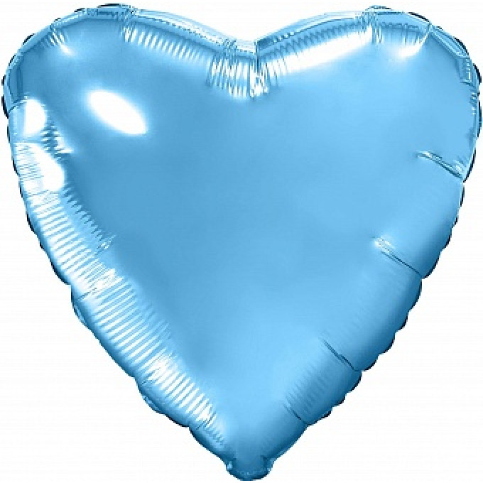 Воздушный шар фольгированный без рисунка 30" Сердце Холодный Голубой