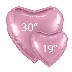 Воздушный шар фольгированный без рисунка 30" Сердце Фламинго 76 см в упаковке