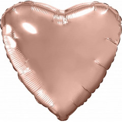 Воздушный шар фольгированный без рисунка 30" Сердце Розовое золото