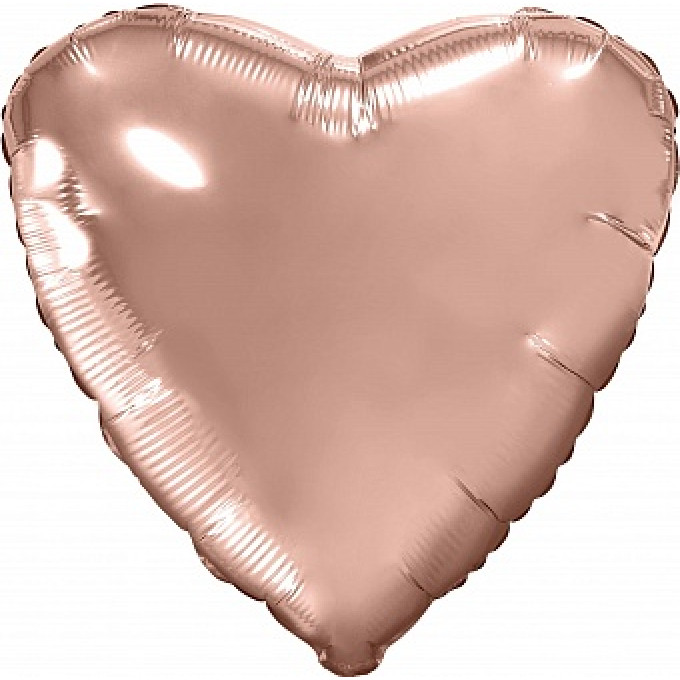 Воздушный шар фольгированный без рисунка 30" Сердце Розовое золото