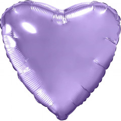 Воздушный шар фольгированный без рисунка 30" Сердце Пастельный Фиолетовый 76 см в упаковке