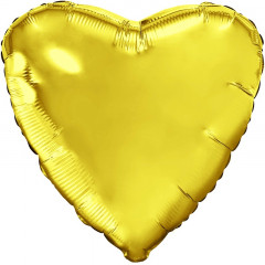 Воздушный шар фольгированный без рисунка 30" Сердце Золото 76 см в упаковке
