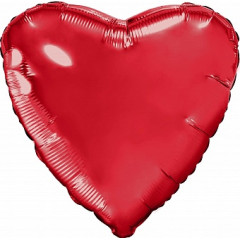 Воздушный шар фольгированный без рисунка 30" Сердце Красный