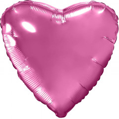 Воздушный шар фольгированный без рисунка 30" Сердце Розовый пион 76 см в упаковке