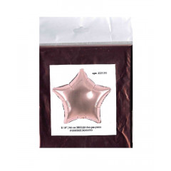 Воздушный шар фольгированный без рисунка 18''/46 см Звезда розовое золото