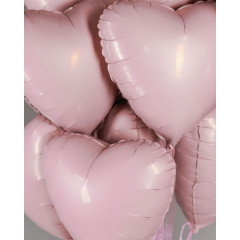Набор шаров с гелием фольга  Сердце "Пыльная роза"  5шт