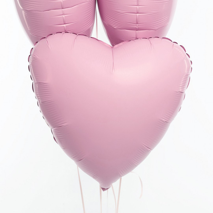 Набор шаров с гелием фольга  Сердце "Фламинго"  5шт