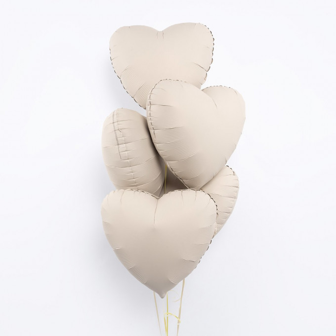 Набор шаров с гелием фольга Крем"  5шт