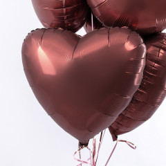 Набор шаров с гелием фольга Сердце "Сатин Rooibos 5шт