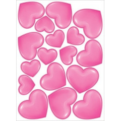 Наклейка оформительская "Сердца розовые"