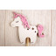 Топпер "Единорог" 11*10 см МДФ 3мм, окрашен., оформл., на шпажке, Белый - розовый пастель