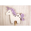Топпер "Единорог" 11*10 см МДФ 3мм, окрашен., оформл., на шпажке, Белый - сиреневый пастель