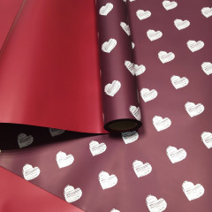 Пленка матовая 57см*10м 65мкм От всего сердца ВИННЫЙ